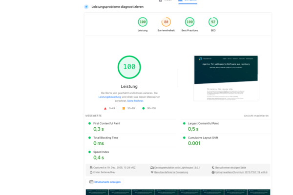 Performance und Pagespeed
